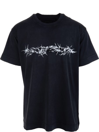 Givenchy Man Barbed Wire Vintage Black Oversize T-shirt