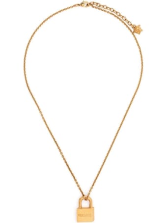 Versace Gold-colored Metal Necklace With Pendant Detail