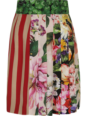Dolce & Gabbana Floral Print Pleated Skirt