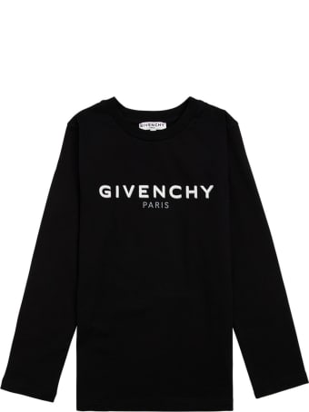 Givenchy Long-sleeved T-shirt In Black Cotton With Logo