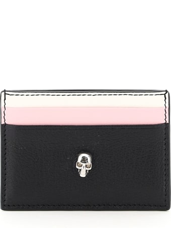 Alexander McQueen Skull Multicolor Leather Card Holder