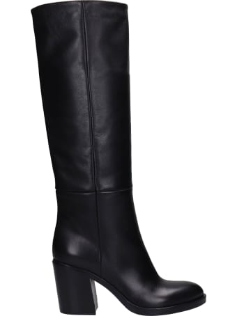 Strategia High Heels Boots In Black Leather