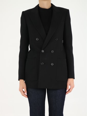 Saint Laurent Double-breasted Jacket In Wool Twill