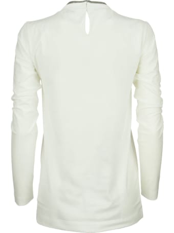 Brunello Cucinelli Stretch Cotton Jersey T-shirt With Monile