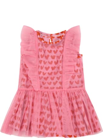Stella McCartney Kids Pink Dress For Baby Girl With Hearts