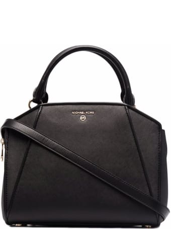 MICHAEL Michael Kors Cleo Medium Tote In Black Leather
