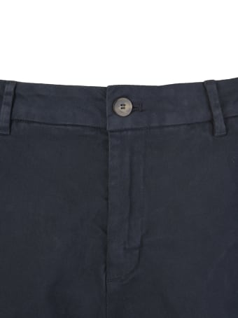 Cruna Marais Slim Fit Trousers In Night Blue Stretch Cotton Gabardine