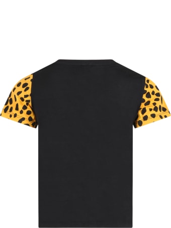 Stella McCartney Black T-shirt For Kids With Tigers
