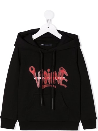 Vision of Super Unisex Kid Black And Red "visione" Hoodie