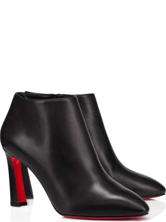 Christian Louboutin Black Leather Eleonor 85 Ankle Boots