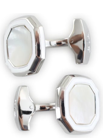 Tateossian Mother Of Pearl Stone / Shiny Finish / Octagon Cufflink