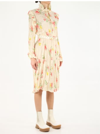 Balenciaga Off Shoulder Flower Dress