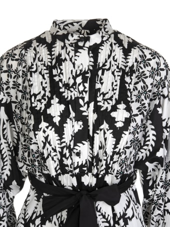 Diane Von Furstenberg Black And White Tessa Long Dress