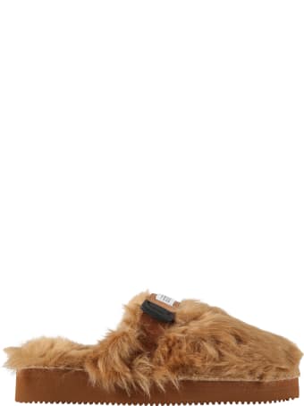 SUICOKE Beige Sandals For Kids With Logo