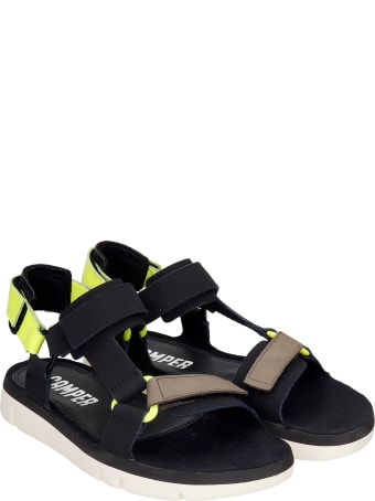 Camper Oruga Flats In Black Synthetic Fibers