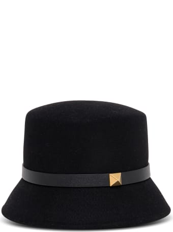 Valentino Garavani Bucket Suede Black Hat