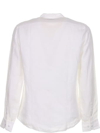 Blauer Shir In White Linent