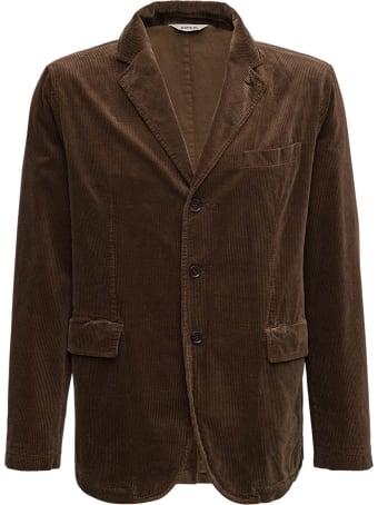 Aspesi Kuki Blazer In Brown Velvet