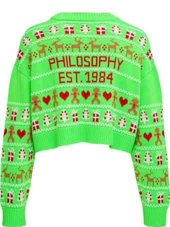Philosophy di Lorenzo Serafini The Christmas Jummpers Green Wool Sweater