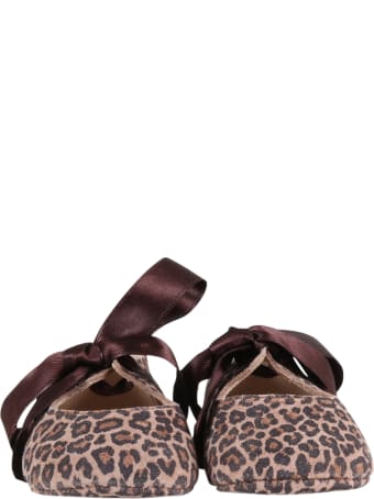 Gallucci Beige Ballerina Flats For Babygirl