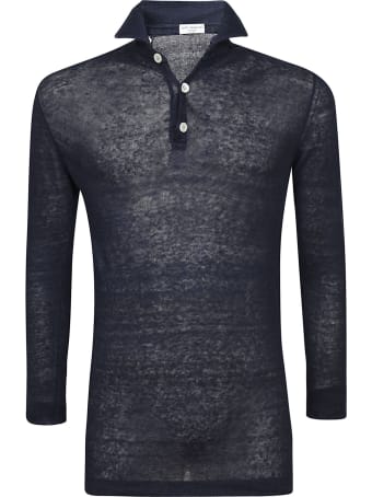 Eddy Monetti Linen Long Sleeve Polo Shirt
