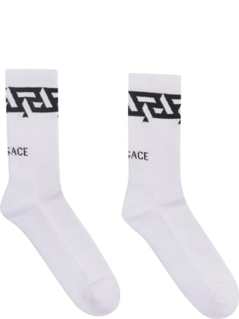 Versace Jacquard Logo Cotton Blend Socks