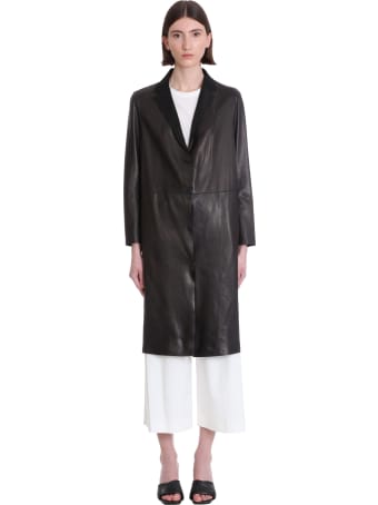 Salvatore Santoro Coat In Black Leather