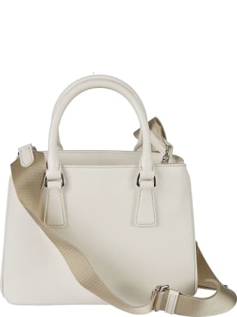 Prada Plain Leather Logo Tote