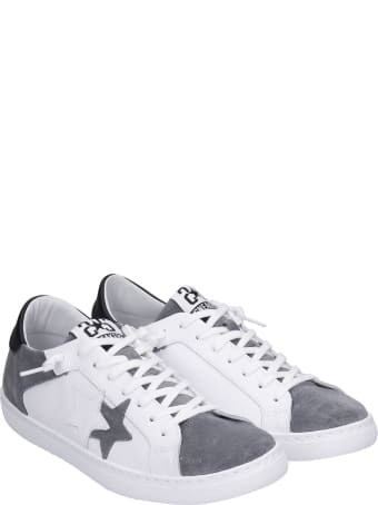 2Star Sneakers In White Suede And Leather