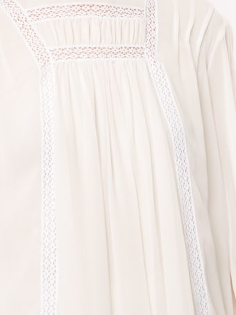 Giambattista Valli Ivory Silk Bouse With White Laces