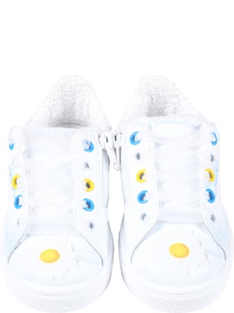 Monnalisa White Sneakers For Girl With Titty