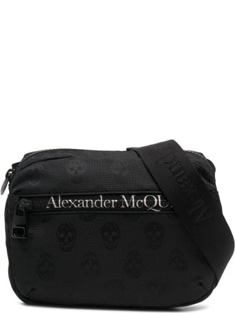 Alexander McQueen Man Black Biker Skull Urban Waist Bag