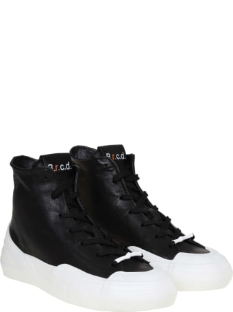 Barracuda High Sneakers In Black Leather