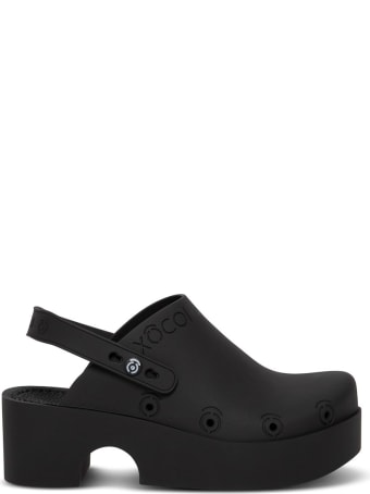 Xocoi Black Recycled Rubber Clogs With Logo