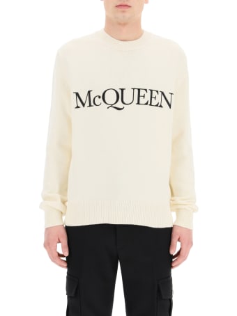Alexander McQueen Cotton Sweater With Logo Embroidery