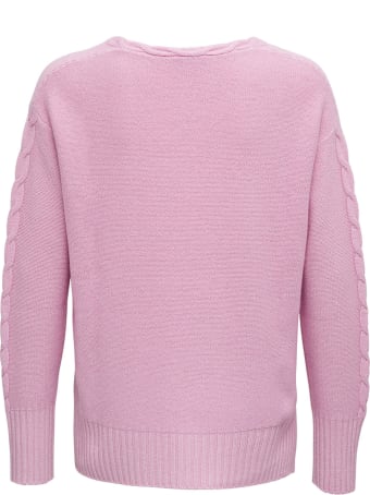 Antonelli Pink Wool Blend Sweater With Braided Front Detail