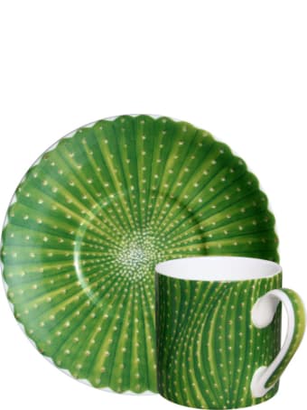 Taitù Set of 2 Espresso Cups & Saucers - Cactus Collection