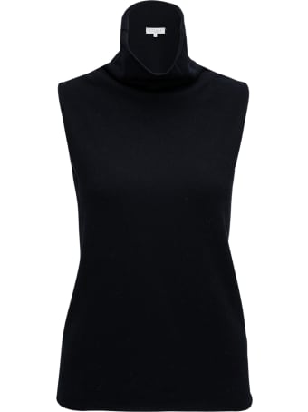 Antonelli Sleeveless Black Wool Turtleneck