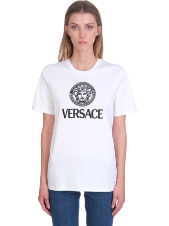 Versace T-shirt In White Cotton