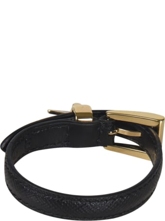 Prada Triangle Logo Buckled Bracelet