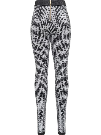 Balmain Sparkly Leggings With Allover Logo