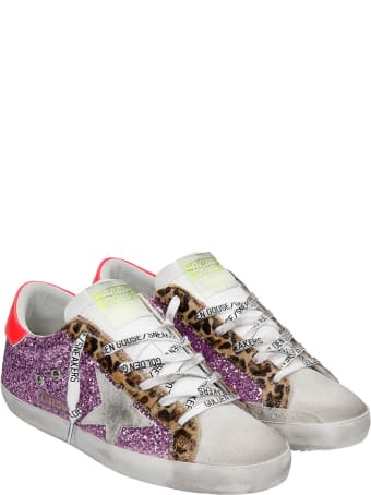 Golden Goose Superstar Sneakers In Fuxia Glitter