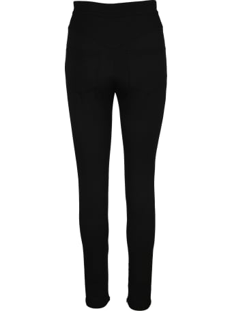 Balmain Skinny Cut Black Grain De Poudre Pants