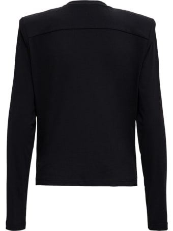 Federica Tosi Black Long Sleeved T-shirt With Padded Straps