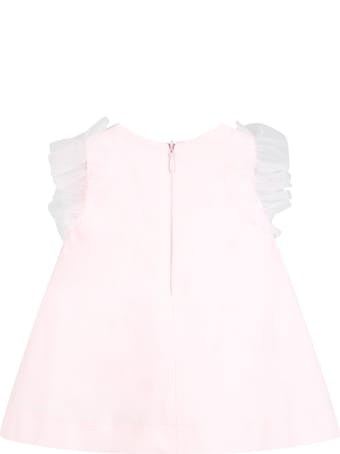 Blumarine Pink Dress For Baby Girl With Logo