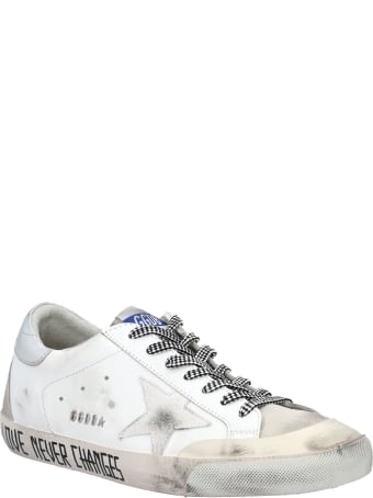 Golden Goose Super-star Sneakers With White Star And Handwritten Lettering On The Foxing