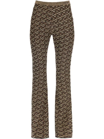 Versace La Greca Jacquard Lurex Knit Trousers