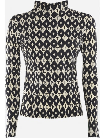Valentino Jersey Top With Valentino Foulard Archive Print