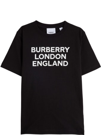 Burberry Black Jersey Tee With Logo