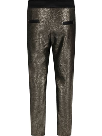Elie Saab Gold Trouser For Girl With Logo